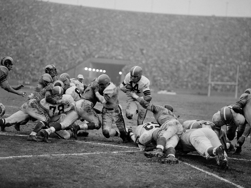 Cleveland Browns' Otto Graham in action