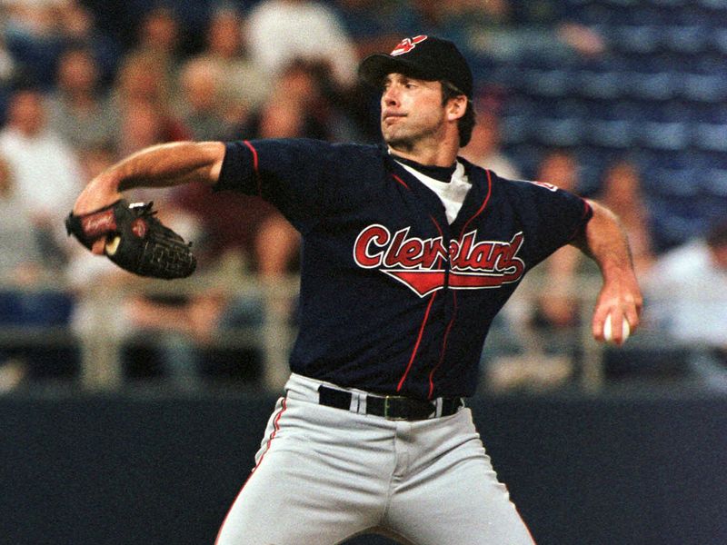 Cleveland Indians' pitcher Chuck Finley delivers pitch