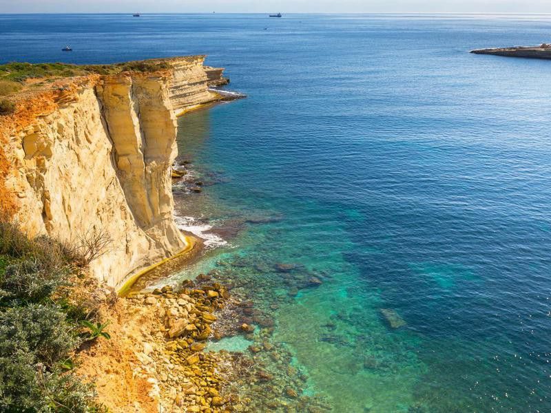 Cliffs near Marsaxlokk, Malta