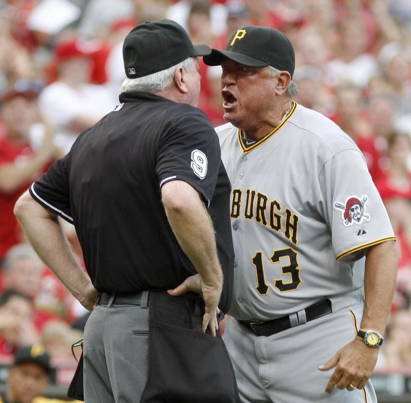 Clint Hurdle has words with umpire