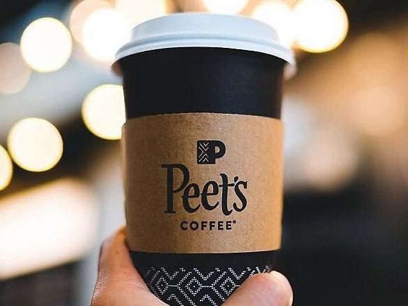 Closeup of Peet's Coffee cup