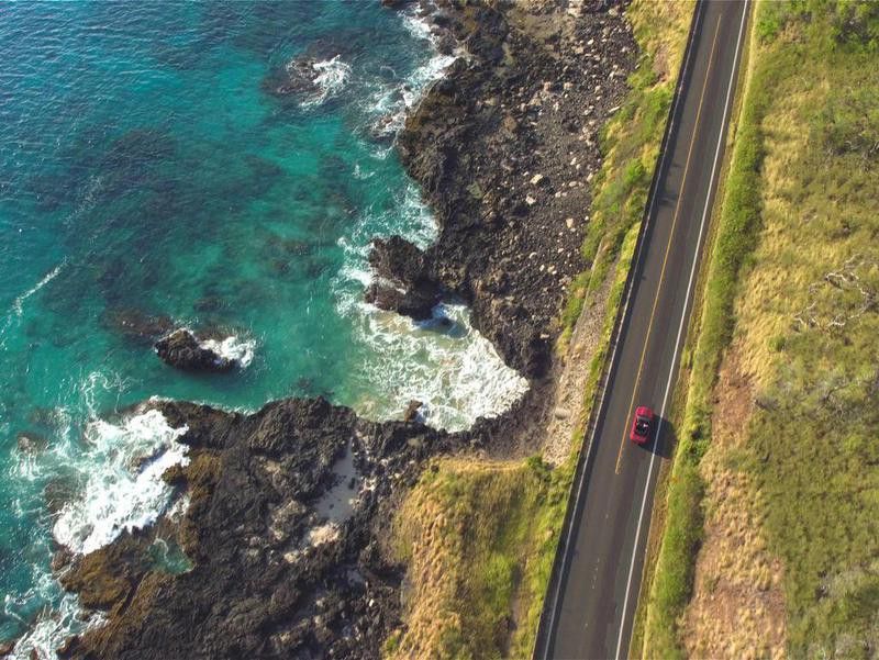 Coastal road in Hawaii
