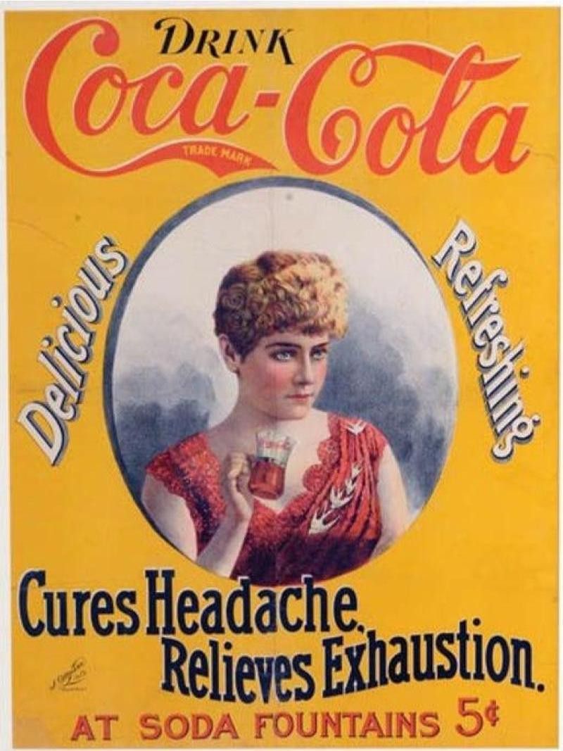 Coca-Cola Paper ‘Cameo’ advertising sign, circa 1896
