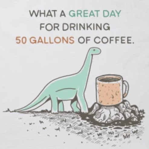 Coffee person dinosaur mug