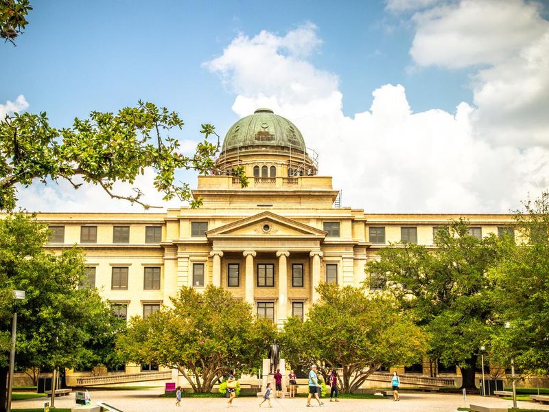 College Station, Texas, USA - 01 September 2019: The Academic Building at Texas A&M University