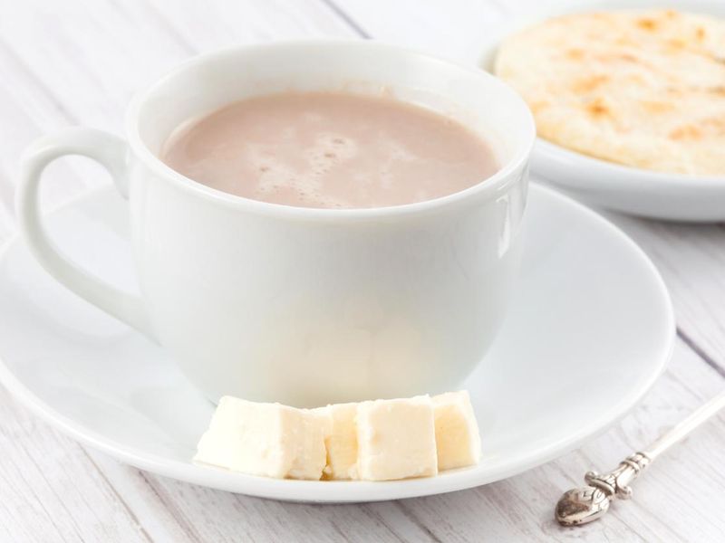 Colombian hot chocolate with cheese