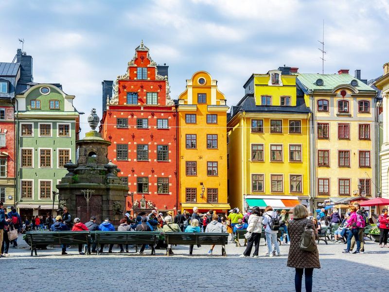 Colorful houses on Stortorget square in Old town, Stockholm, Sweden