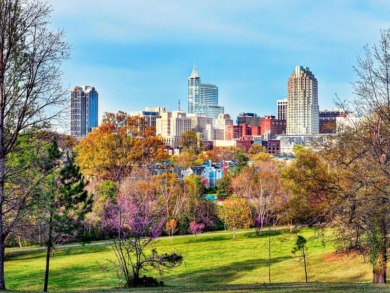 Colorful Raleigh cityscape
