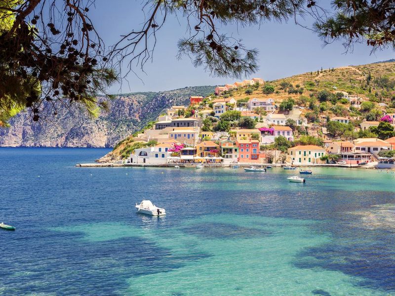 Colorful village of Assos in Kefalonia, Greece
