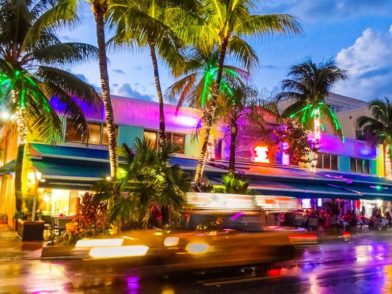 Colourful nightlife of Miami Beach