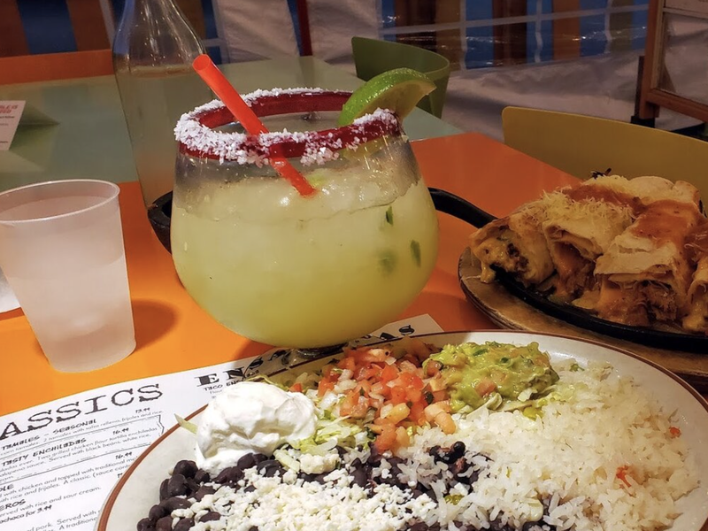 Combination plate and margarita at Los Gringos Locos