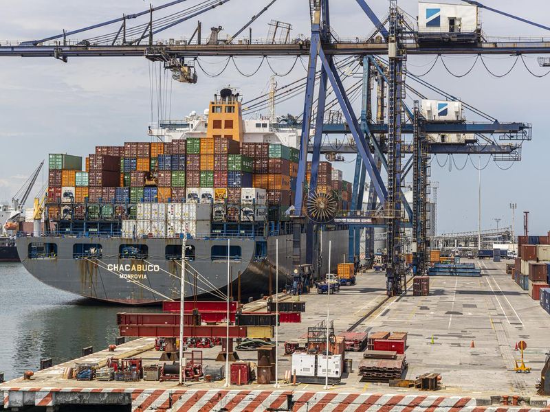 Commercial Ships in the Port of Veracruz