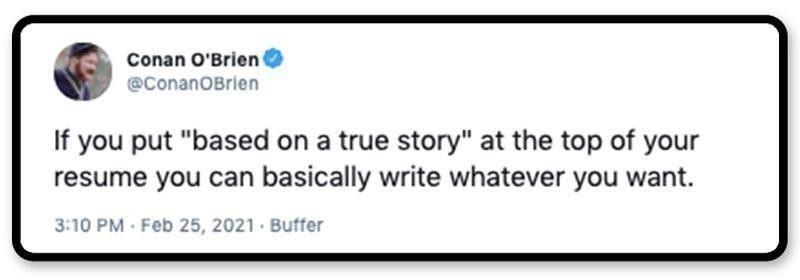 Conan O'Brien tweet about career advice