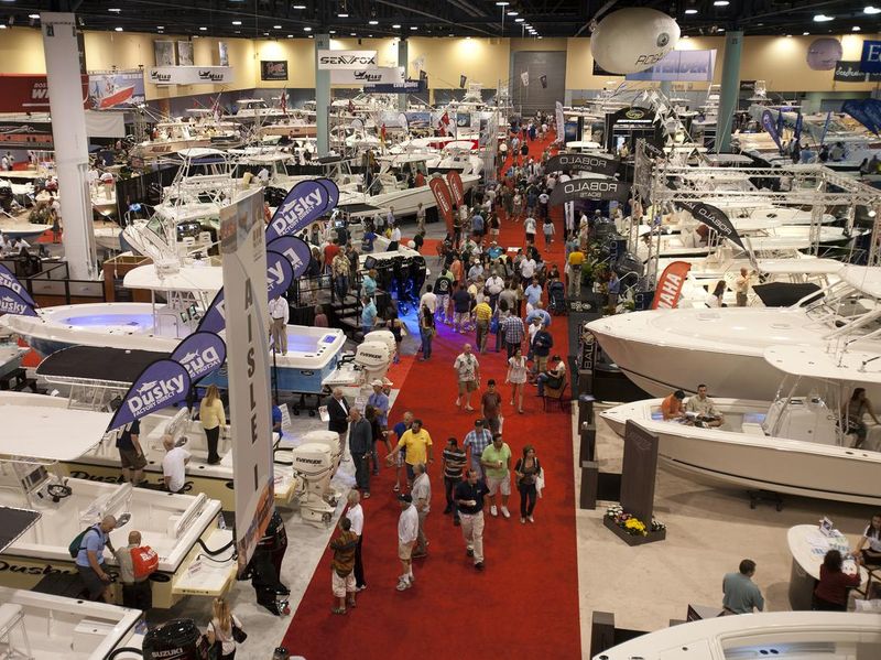 Consumers at a boat show