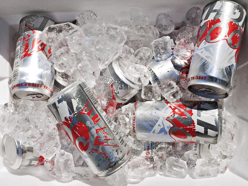 Coors Light in a cooler full of ice