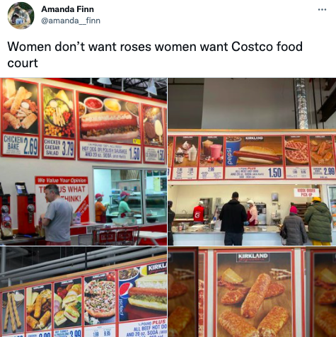 Costco food court, what women want meme