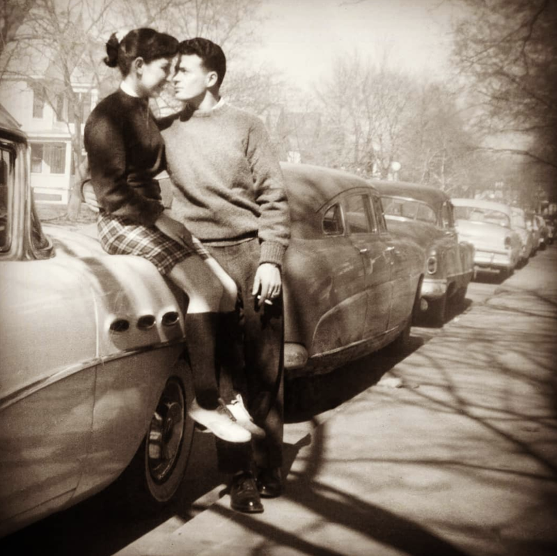Couple by car
