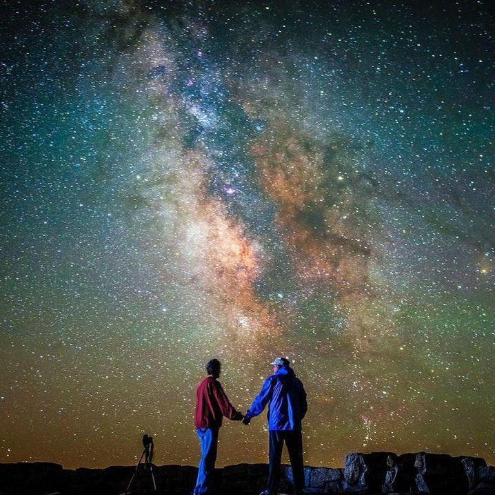 Couple looking at stars