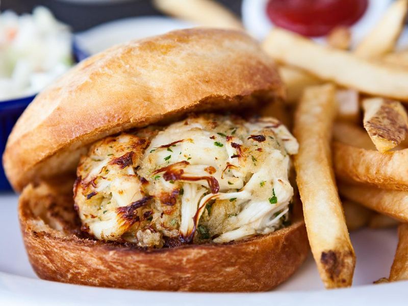 Crab Cake Sandwich and French Fries