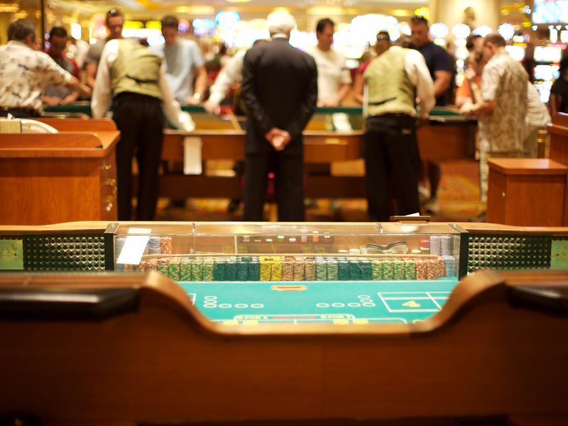 Craps table in action