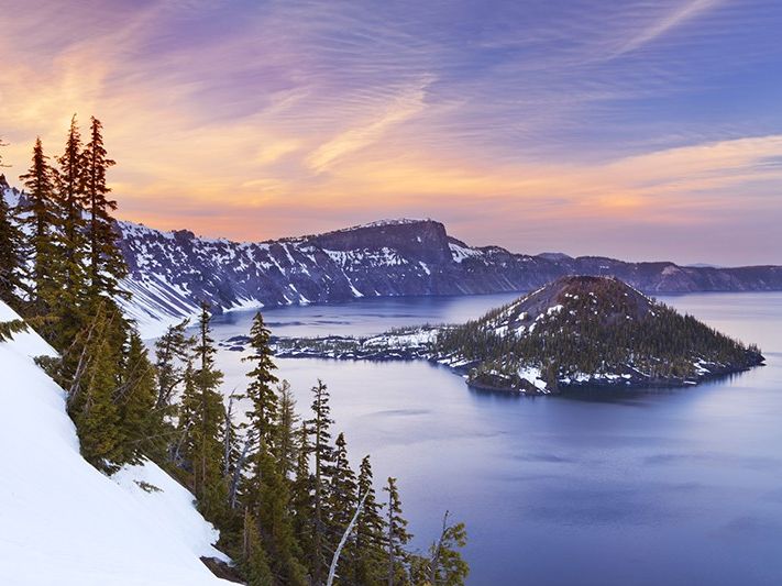 Crater Lake in the winter