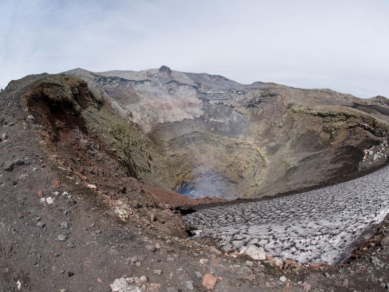 Crater of Villarrica volcano