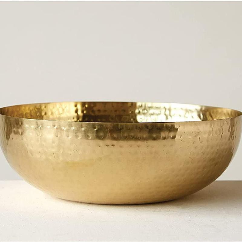 Creative Co-Op Round Hammered Metal Bowl, 14"