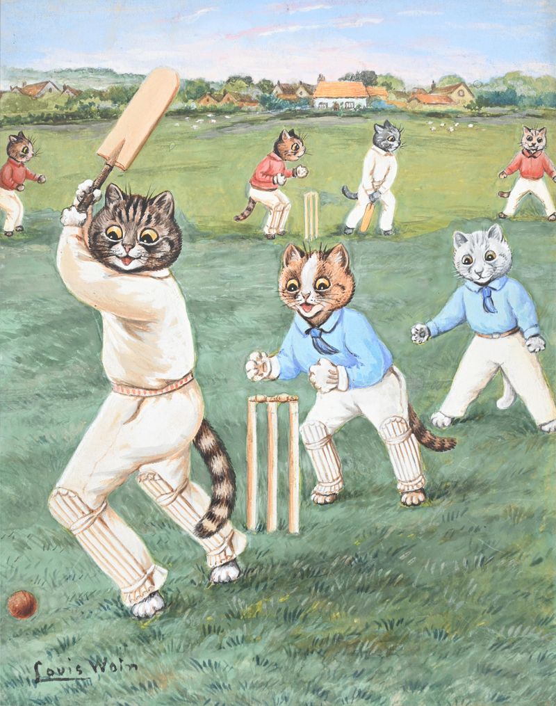 ‘Cricket on the Village Green’ by Louis Wain