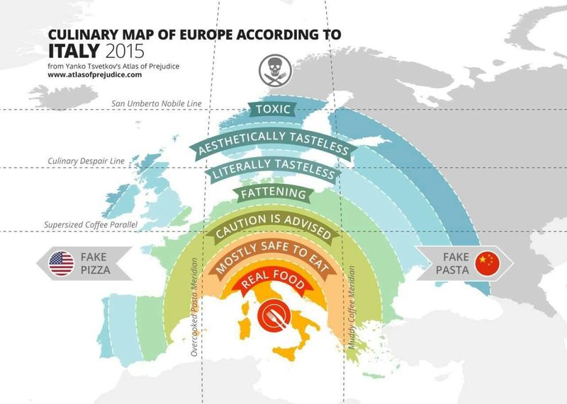 Culinary map of Europe, funny