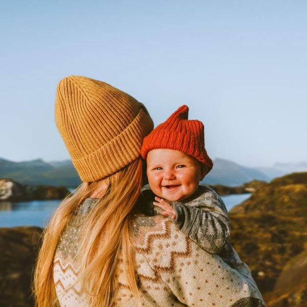 Cute baby and mother walking outdoor travel family vacations lifestyle mom and smiling child together Mothers day holiday