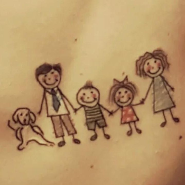 Cute Family Doodle Tattoo