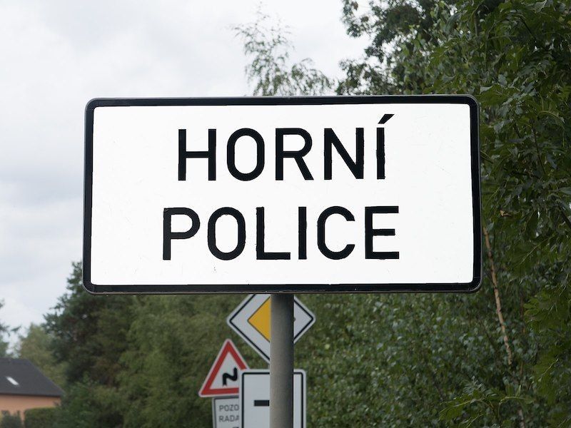 Czechian town of horni police