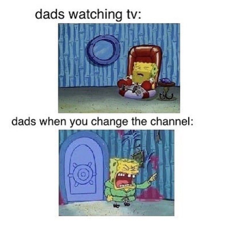 Dads watching TV meme
