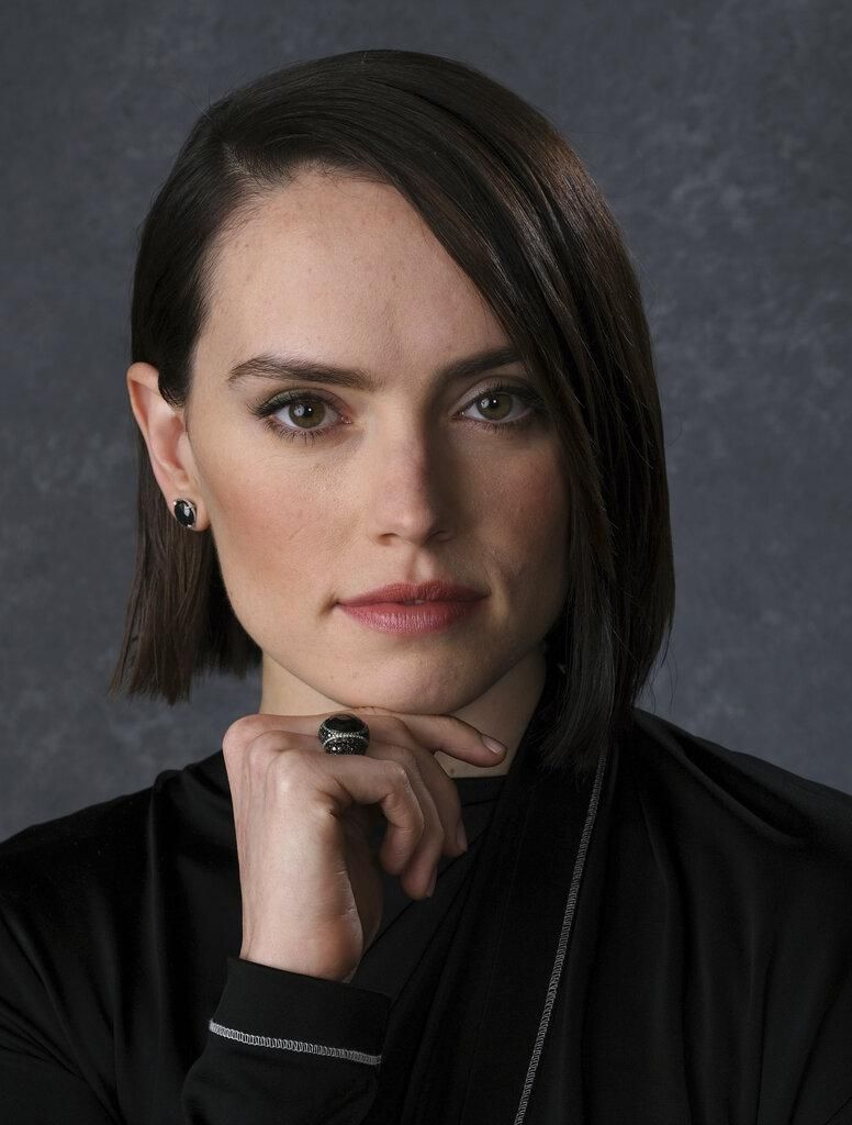 Daisy Ridley looking serious