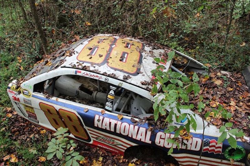 Dale Earnhardt Jr.'s race car graveyard