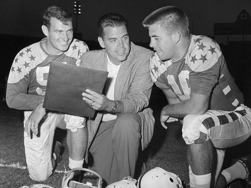 Dan Currie (left), Otto Graham (center) and King Hill