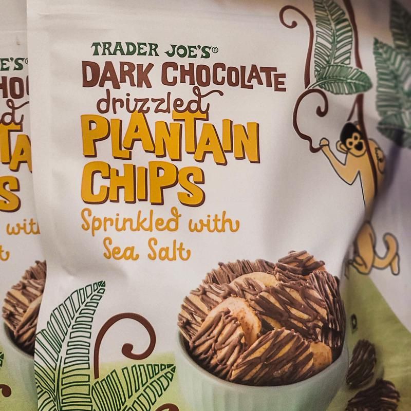 Dark Chocolate Drizzled Plantain Chips
