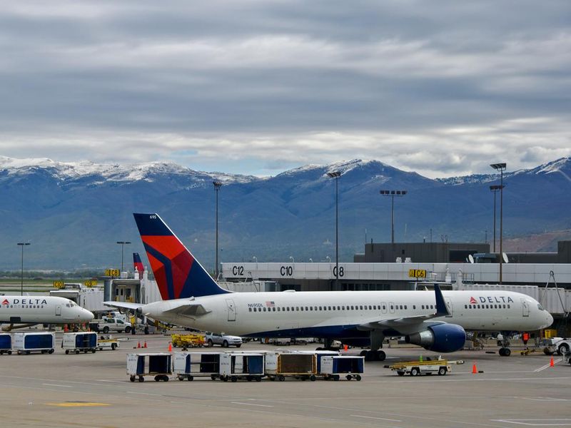 Delta Airlines plane at Salt Lake City Airport