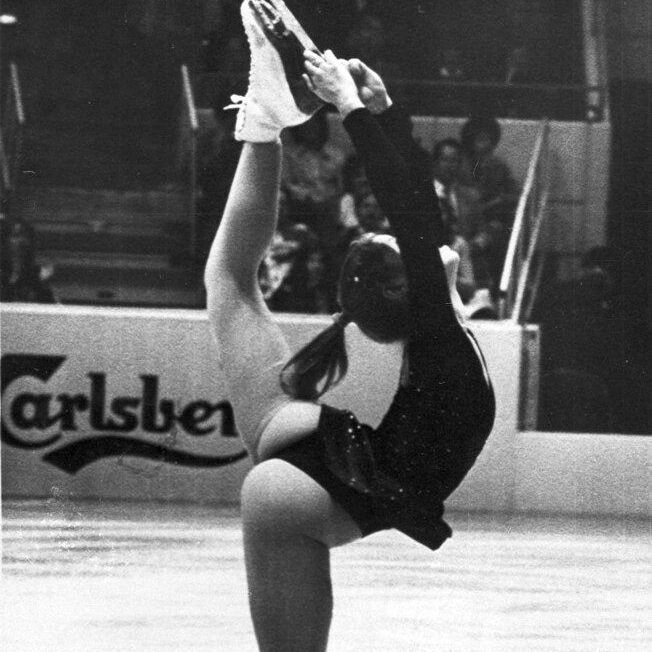 Denise Biellmann in competition figure skating form