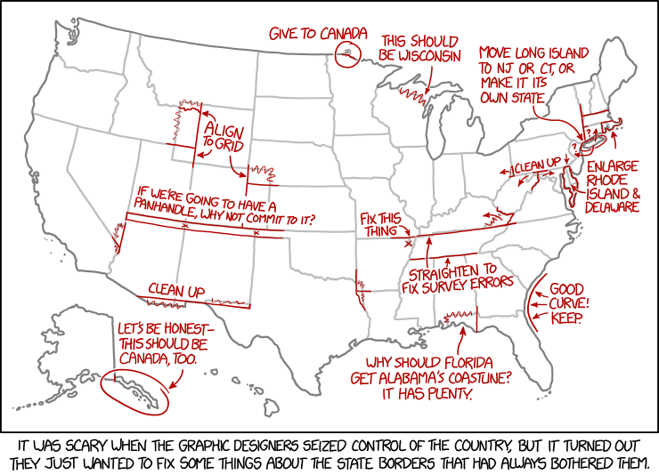 Designer map of the US