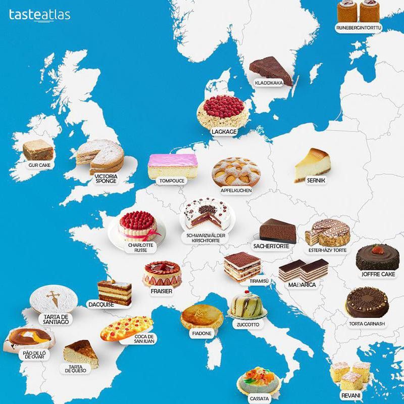 Dessert map of Europe