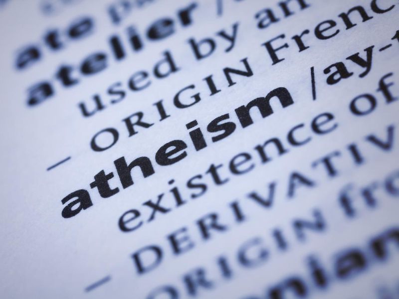 Dictionary word close-up of Atheism