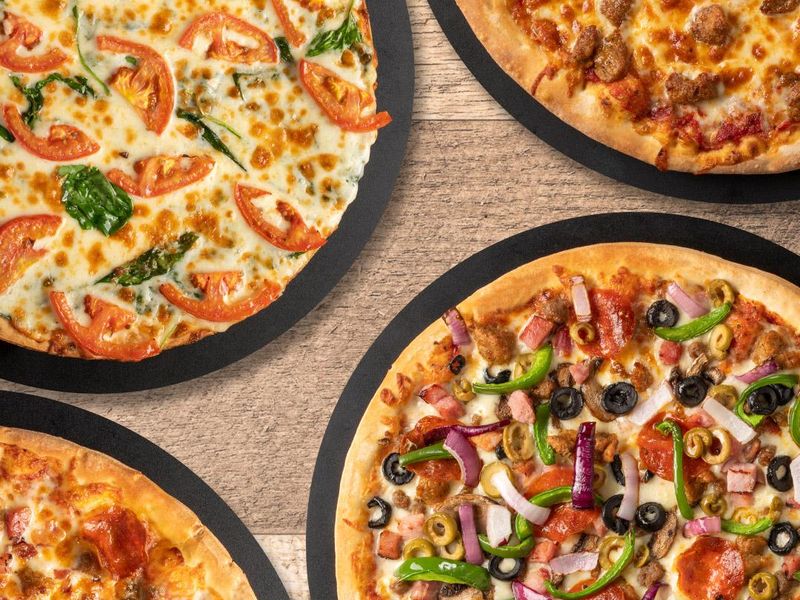Different style pizzas from Pizza Ranch