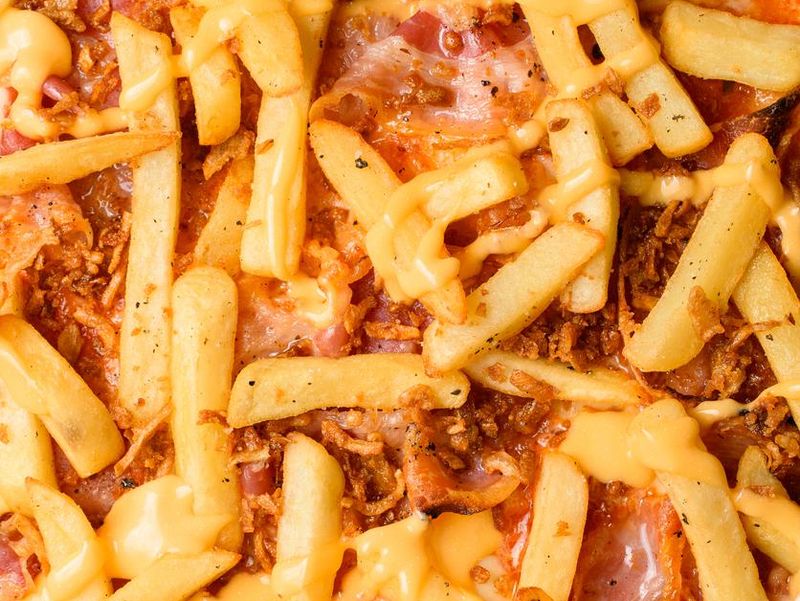 Dirty french fries and bacon