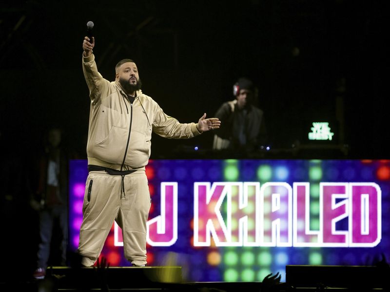 DJ Khaled performs on stage