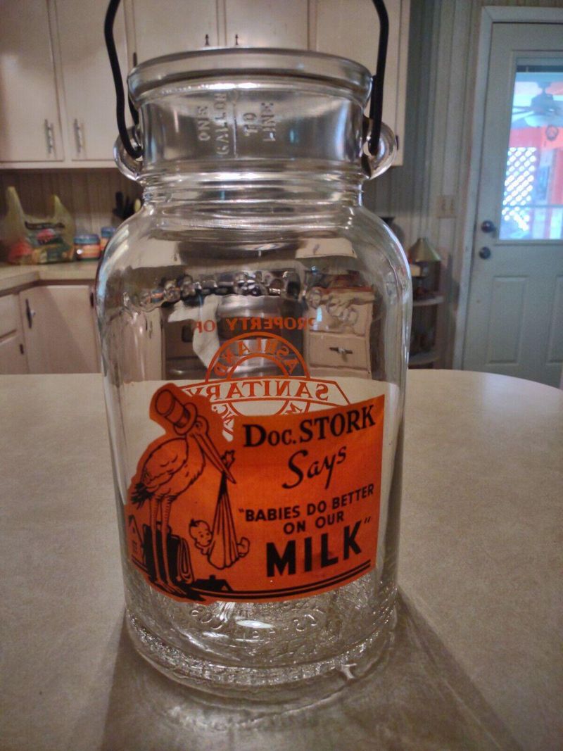 Doc Stork milk bottle