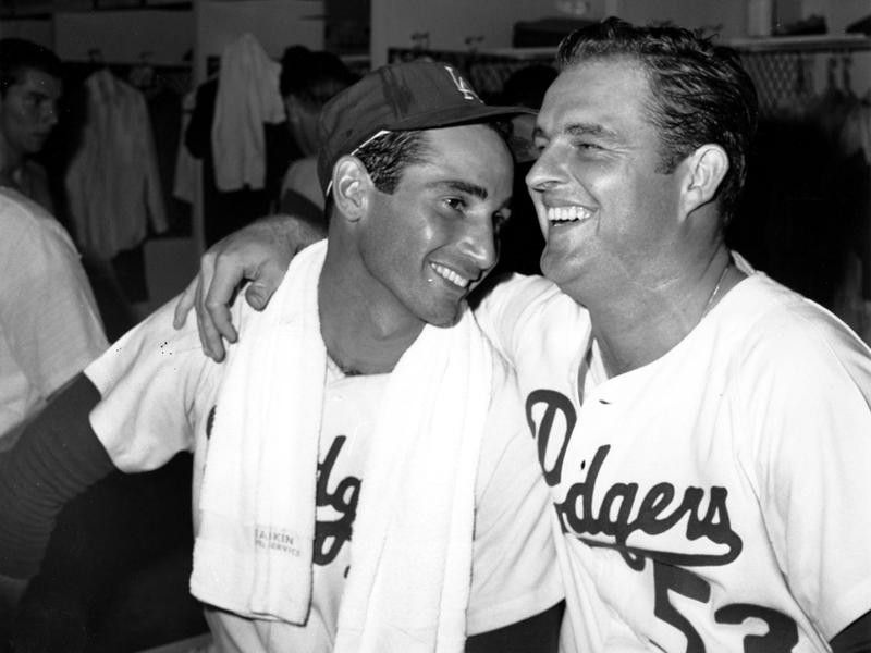 Don Drysdale and Sandy Koufax share a laugh