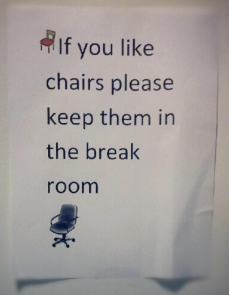 Don't take the chairs