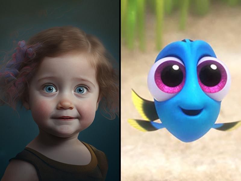 Dory as a human child