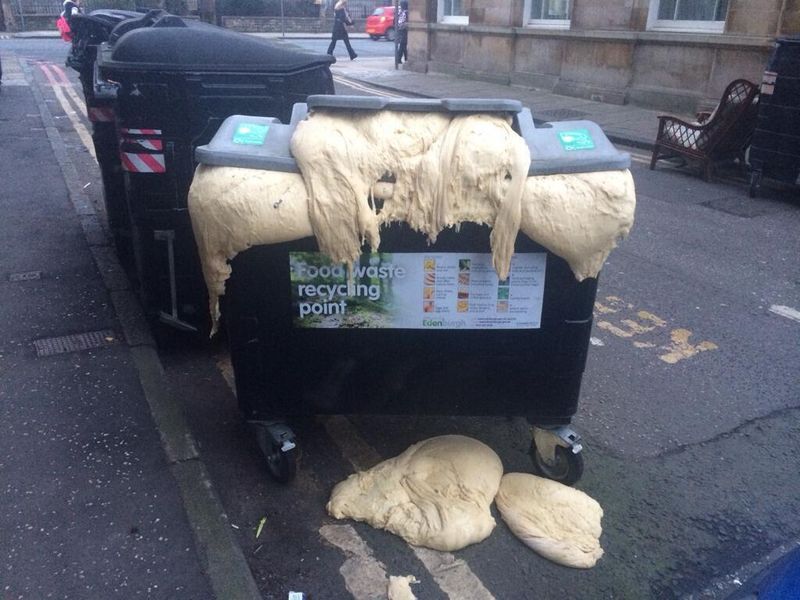 dough in dumpster